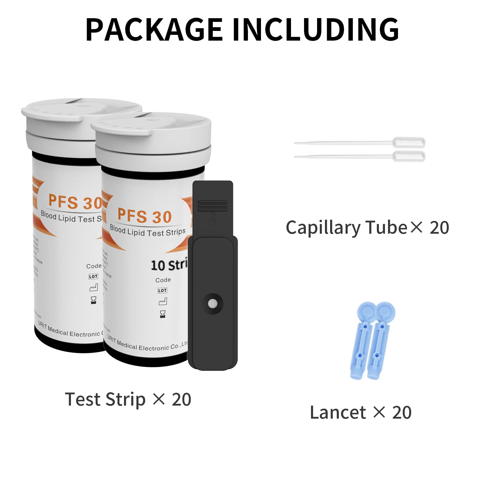 URIT 5 in 1 lipid test strip packaging ready-to-use kit.