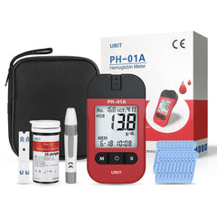 URIT hemoglobin meter display showing 20-second results for quick home testing