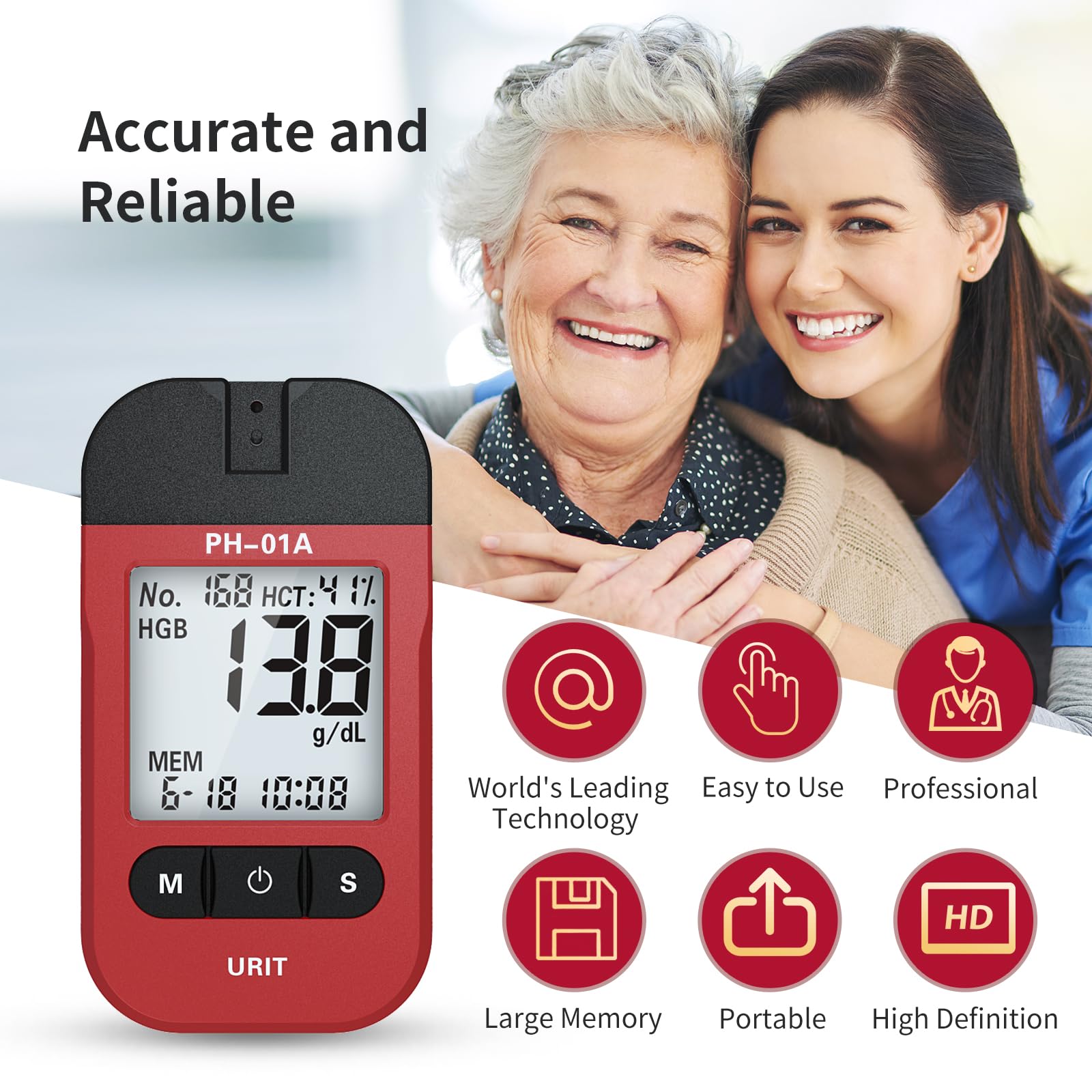 URIT hemoglobin test strips laid out for easy one-step testing