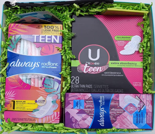 UrLife kit contents preview with Always and Kotex samples for teen exploration.