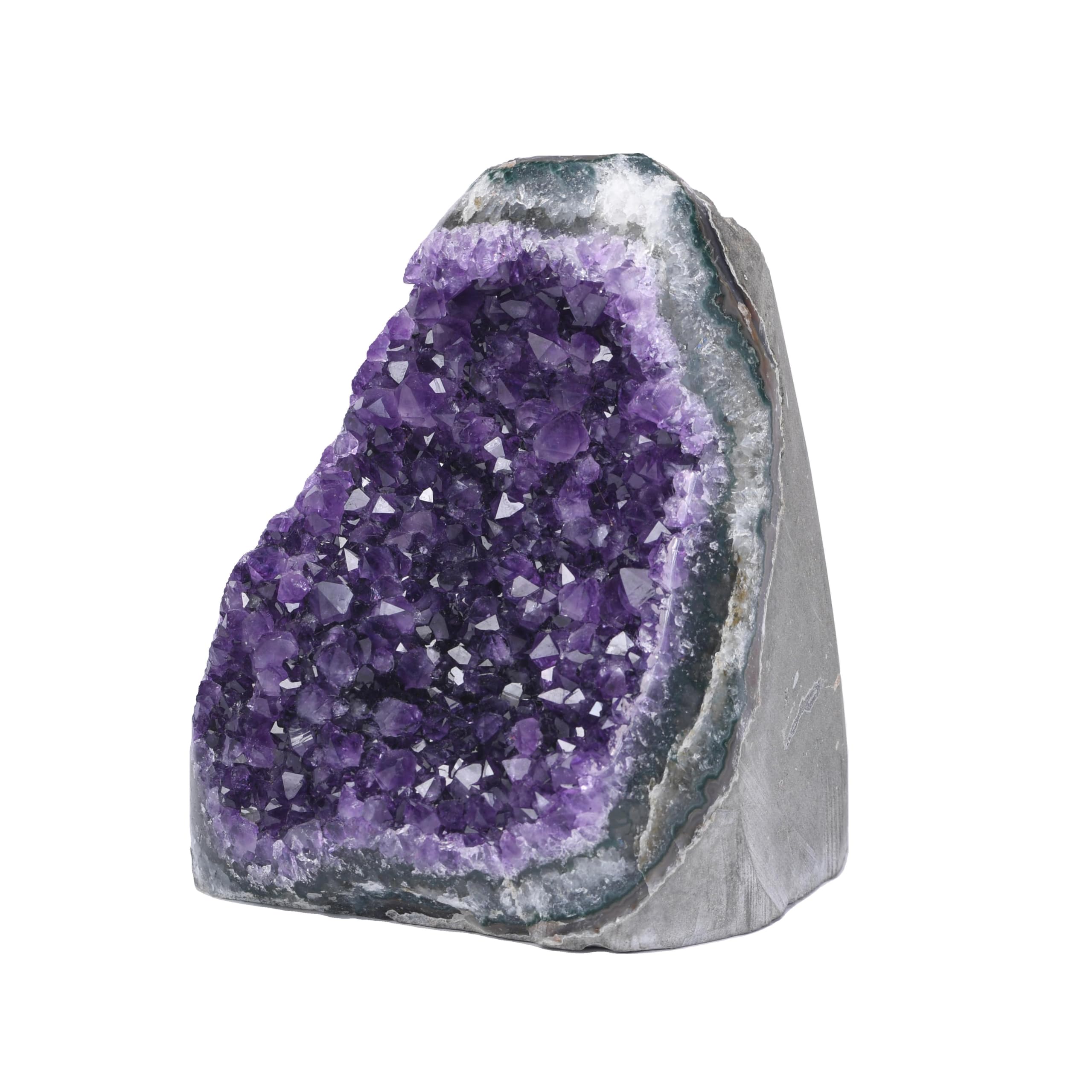 Uruguayan amethyst deep-purple geode with high-quality crystals.