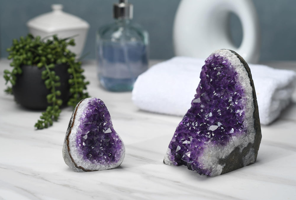 Uruguayan amethyst deep purple geode ideal for centerpieces.