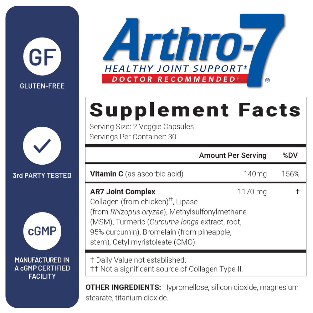 Turmeric root with Arthro-7 packaging highlighting turmeric-based formula.