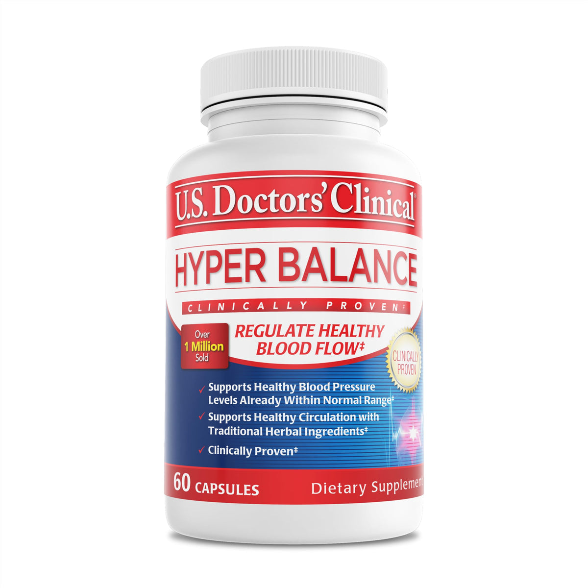 U.S. Doctors’ Clinical HyperBalance bottle front view for liver support and circulation