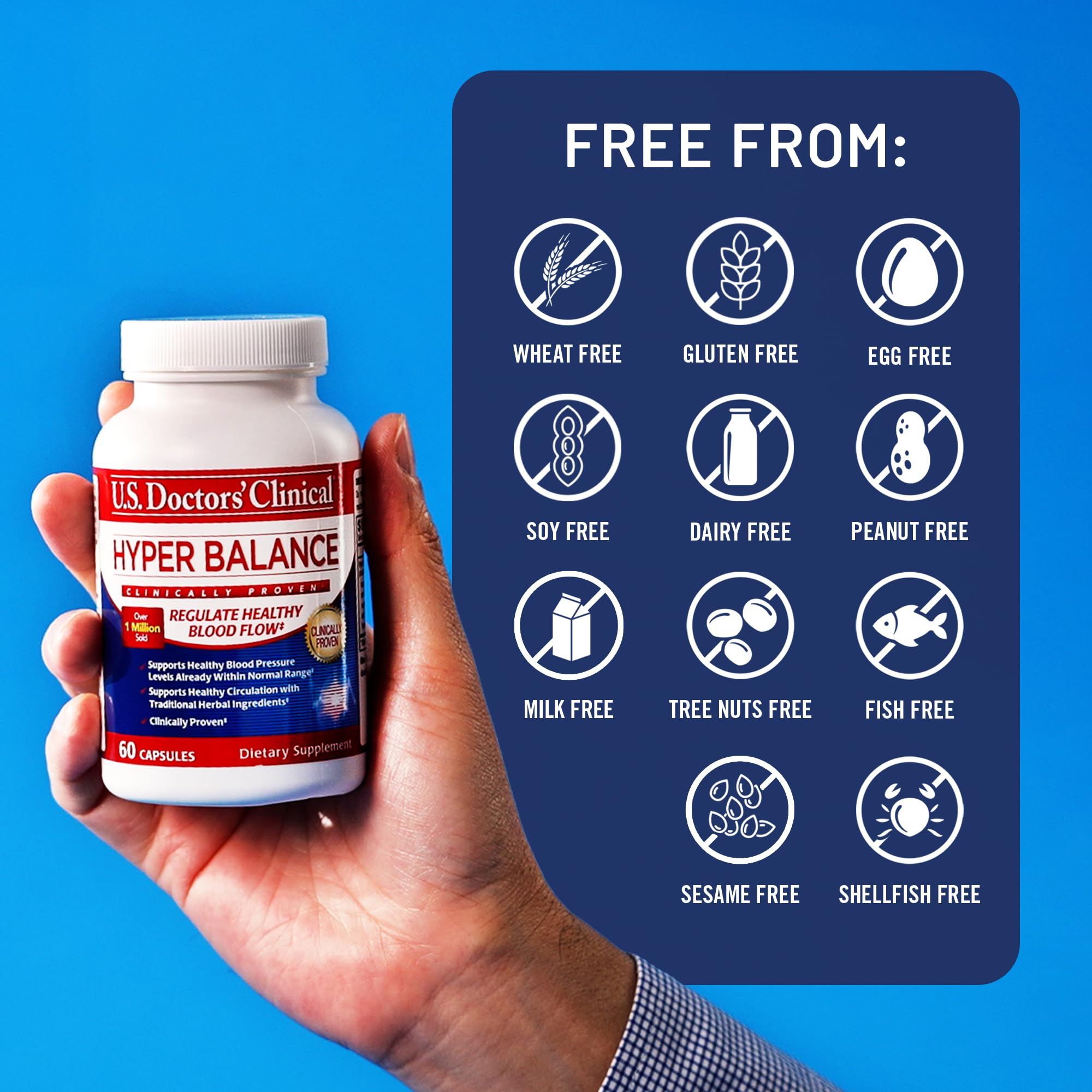 HyperBalance bottle with glass of water for easy daily supplementation