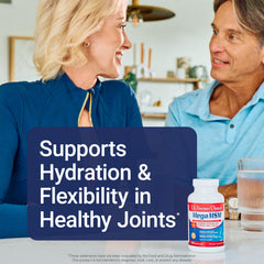 US Doctors’ Clinical Mega MSM bottle with glass illustrates daily wellness routine.
