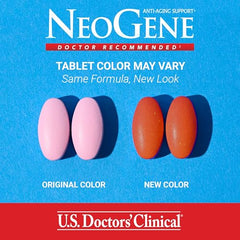 NeoGene tablets close-up prepared for daily mood and cognitive support