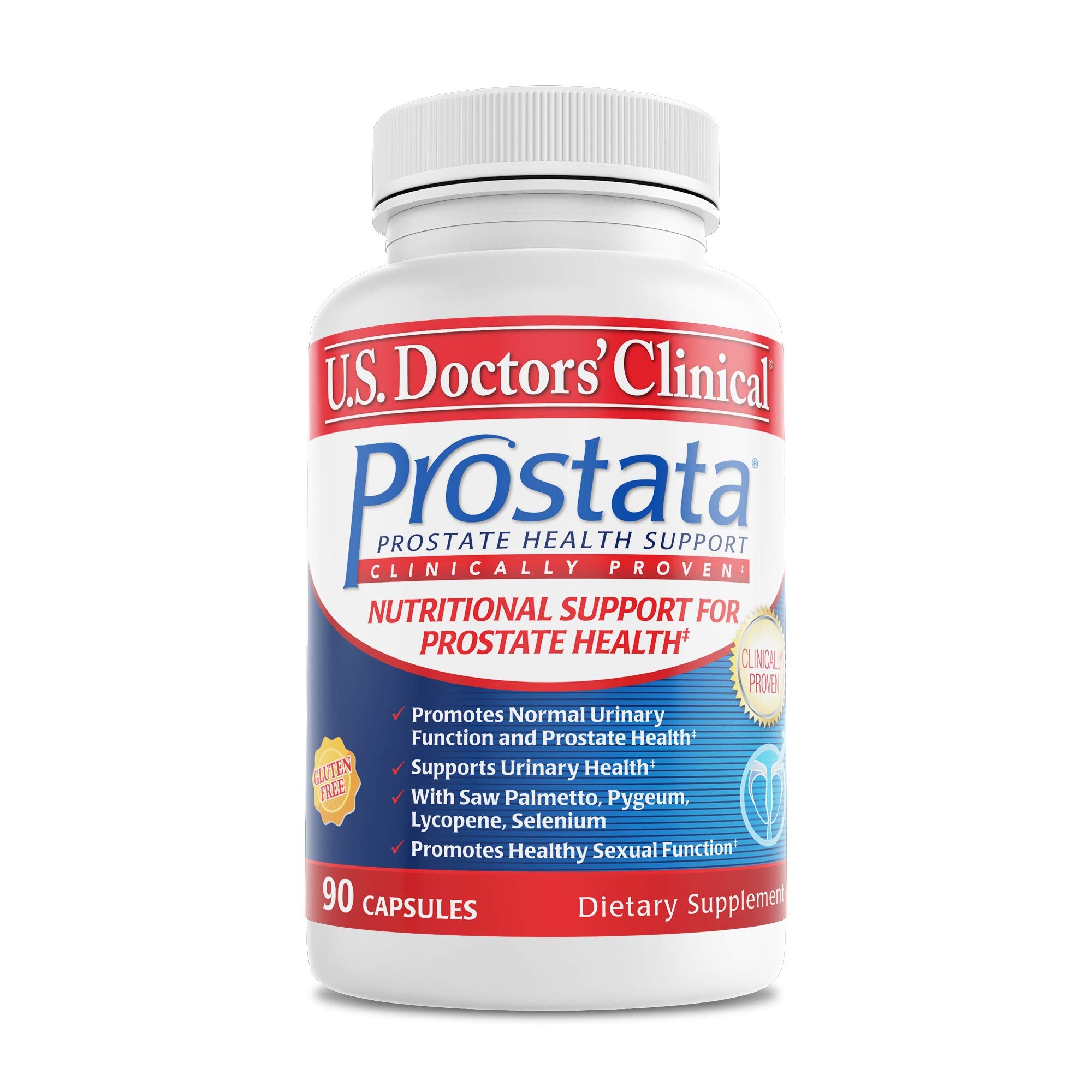 U.S. Doctors' Clinical Prostata bottle packaging for urinary support.