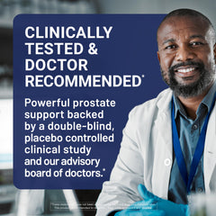 Close-up of Prostata label highlighting saw palmetto and nettle extracts.