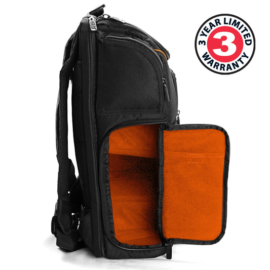 USA Gear CPAP Backpack interior with customizable dividers for tubes and masks.