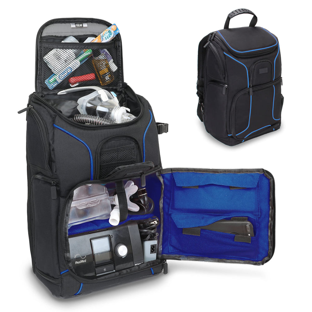 USA Gear CPAP backpack main compartment keeps the machine and accessories organized.