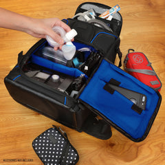 USA Gear CPAP backpack rain cover protects gear during travel.