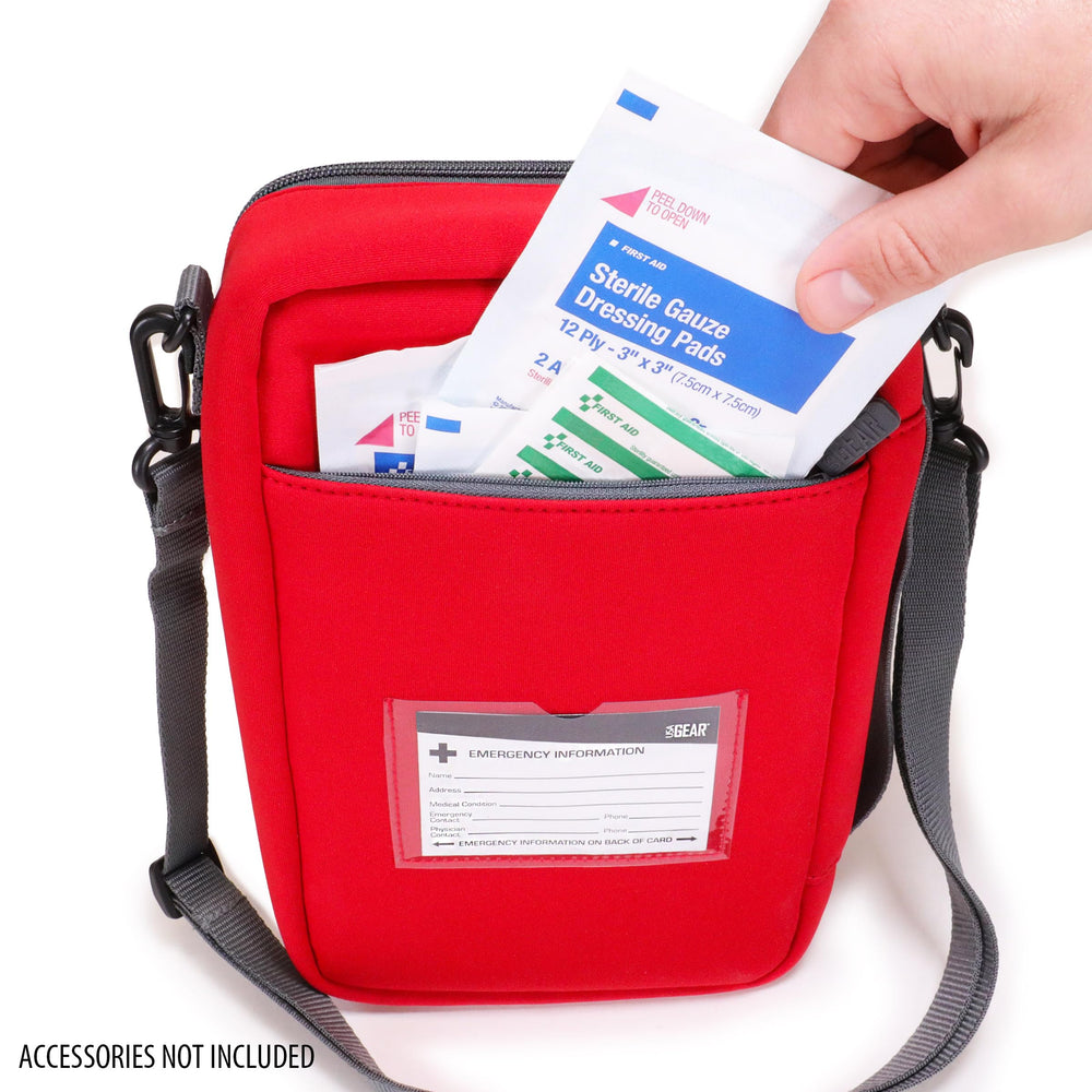 USA Gear Insulated EpiPen Carrying Case with detachable shoulder strap for easy travel.