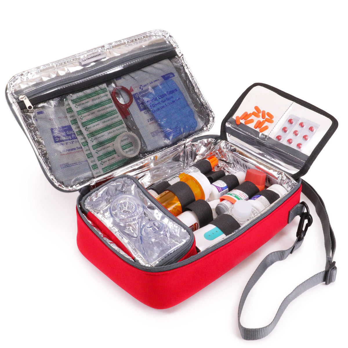 USA Gear Insulated EpiPen Carrying Case with organized interior storage keeps EpiPen and accessories secure on the go.