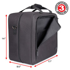 USA Gear XL CPAP travel bag interior with adjustable dividers keeps CPAP and accessories organized.