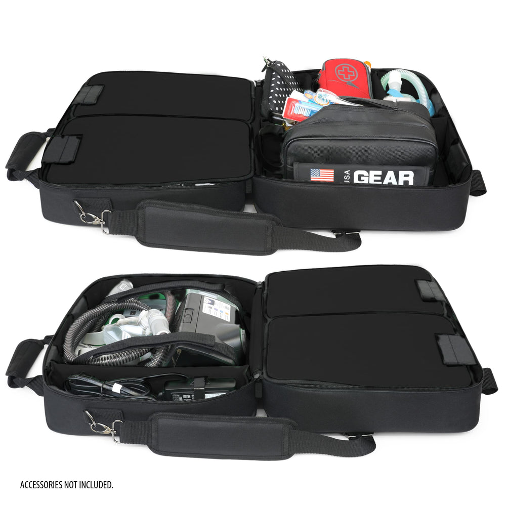 USA Gear XL CPAP bag padded dividers protect equipment during transit.