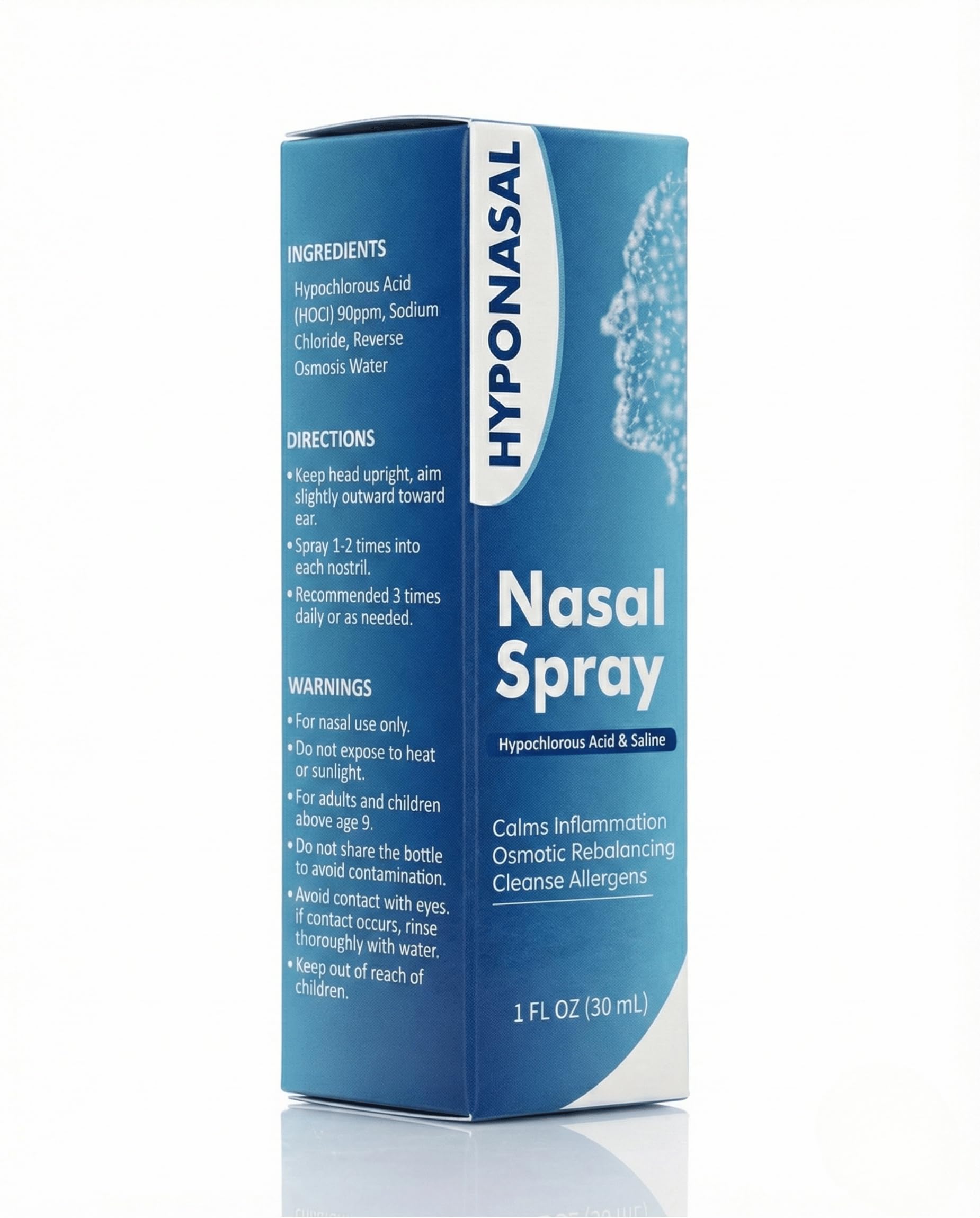 USA-GUARD HypoNasal bottle in use with a calming fragrance-free formula.