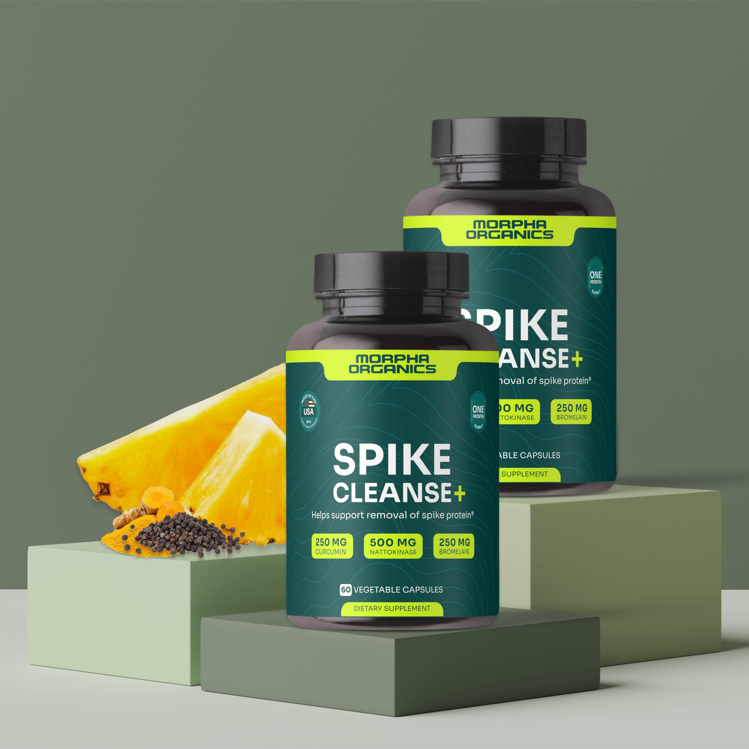 Made-in-USA cgmp facility label communicates clean, compliant production standards