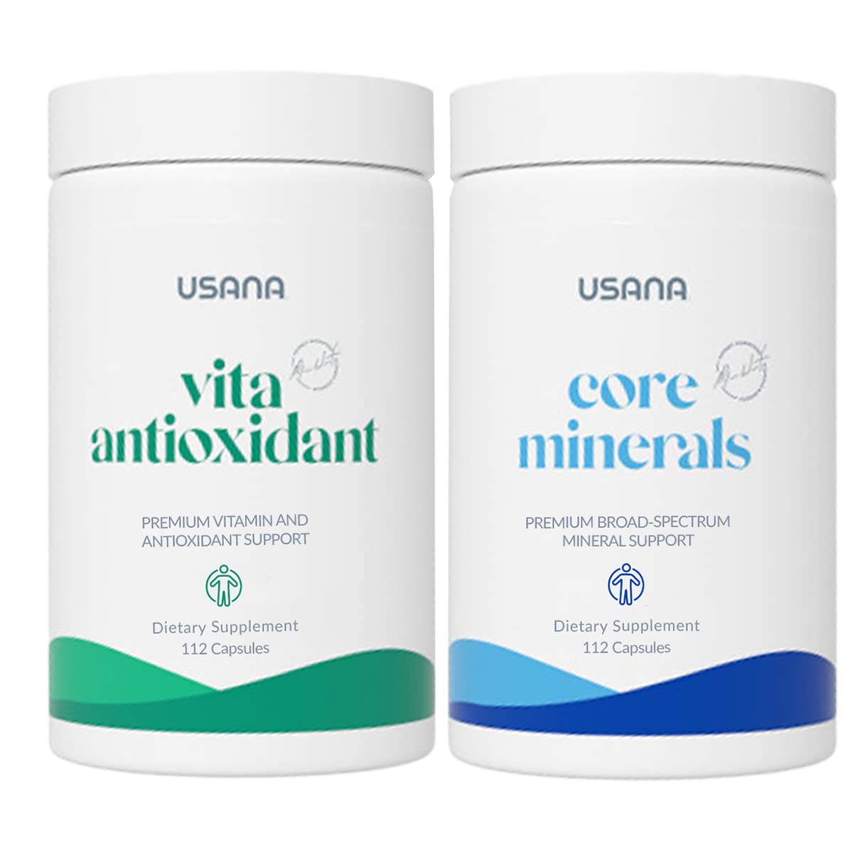USANA CellSentials Core Minerals bottle front for daily mineral support and balance.