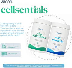 USANA CellSentials Vita Antioxidant bottle label emphasizing antioxidant protection.