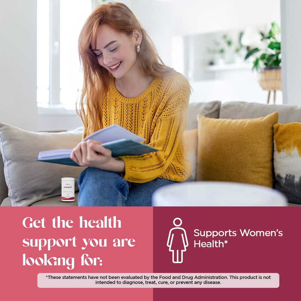 USANA EstroPro package detail highlights natural botanicals for symptom relief