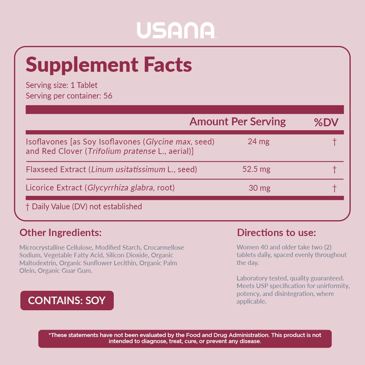 USANA EstroPro tablets closeup highlighting soft capsules for menopause support