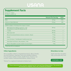USANA Hepasil DTX tablets close-up showing a compact bi-layer design
