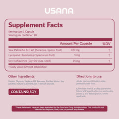 USANA Palmetto Plus capsules arranged for easy daily use.