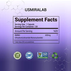 USMIRALAB NMNH capsule closeup highlighting smooth texture and easy daily intake
