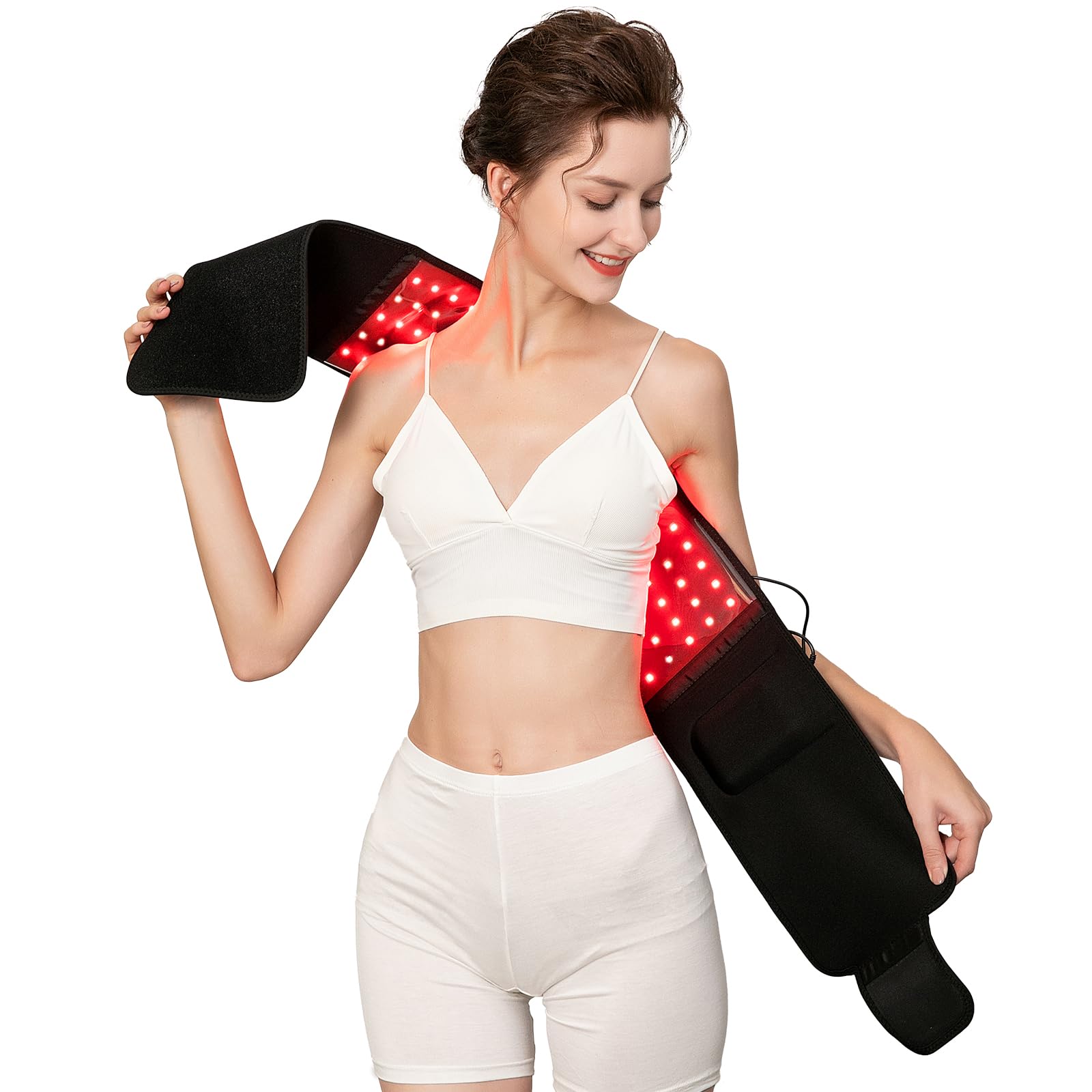 USUIE red-light-therapy belt front view for hands-free home use and targeted relief.