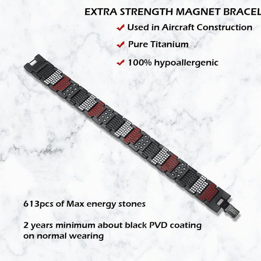 USWEL Strengthen bracelet side view shows secure fold-over clasp and durable titanium build.