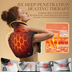 UTK heating pad positioned on back and shoulders for deep warmth and comfort.