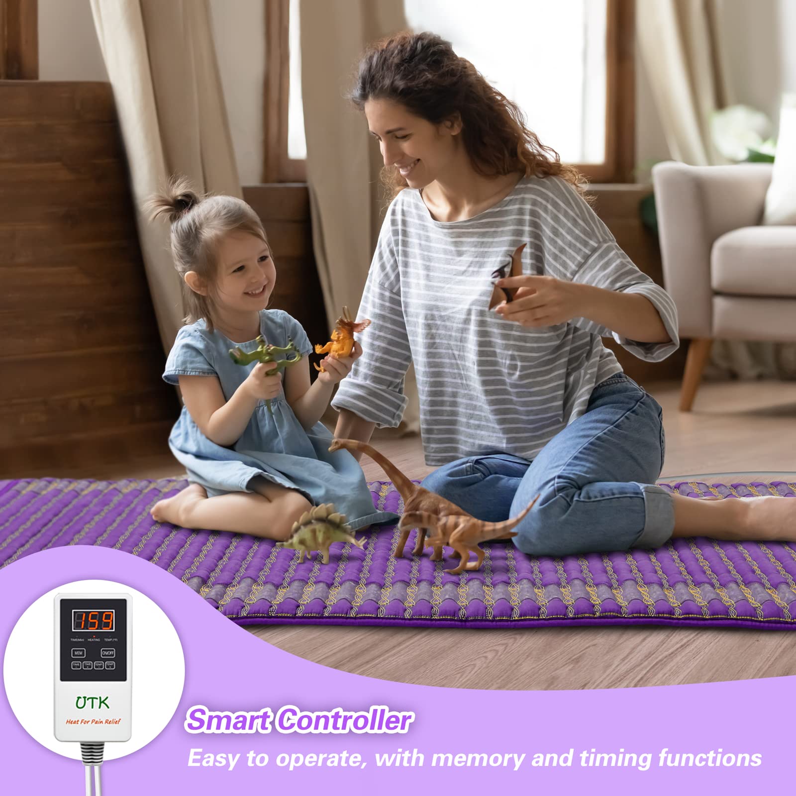 UTK Amethyst pad includes an 11.6-foot cord for flexible placement