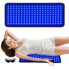 UTK blue and red light therapy mat front view for full-body relaxation potential