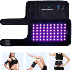 UTK blue-red wrap pad front view with adjustable strap for home therapy