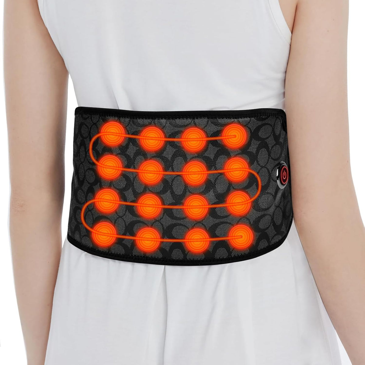 UTK cordless infrared belt front view shows portable heat for the back.