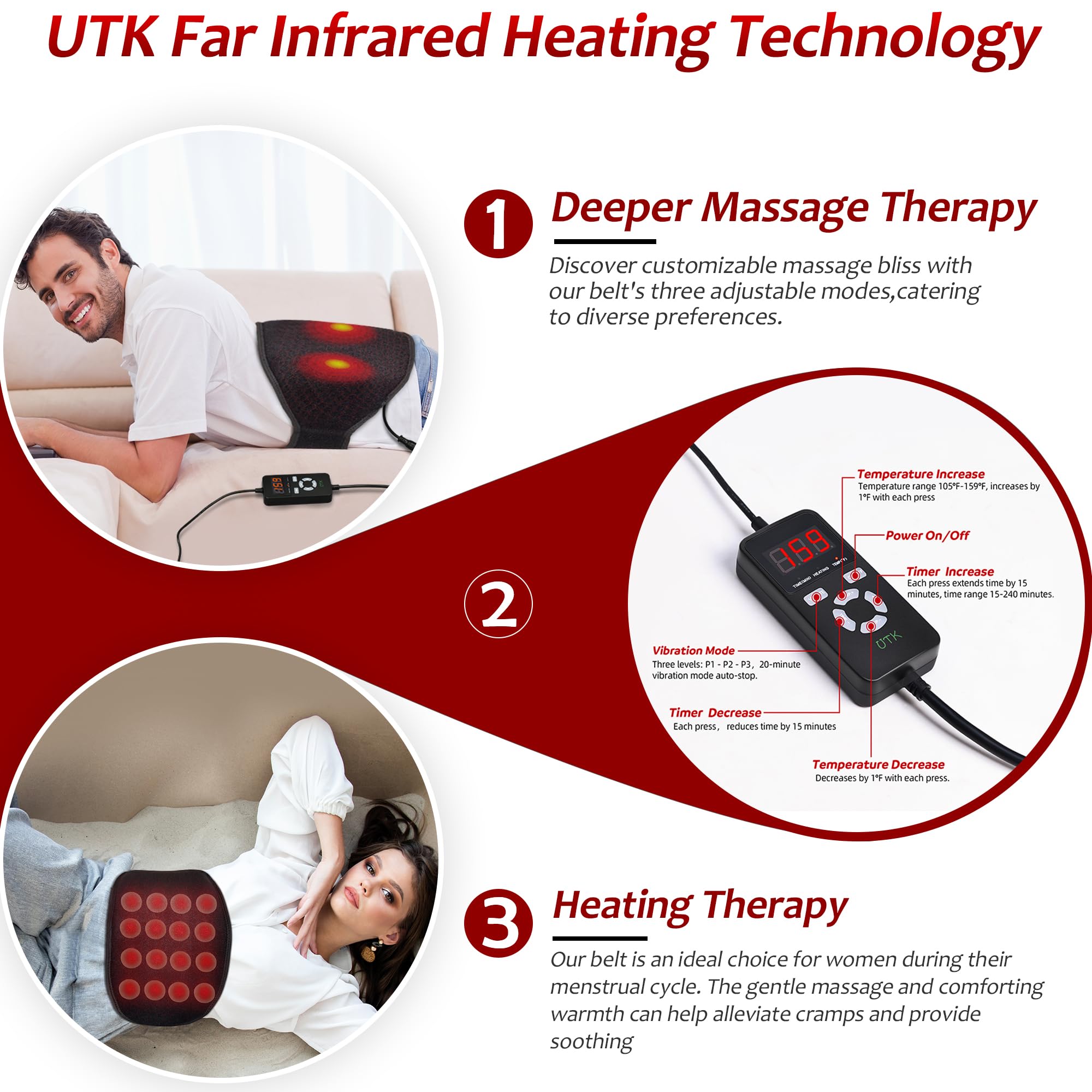 UTK digital thermostat display simplifies selecting settings