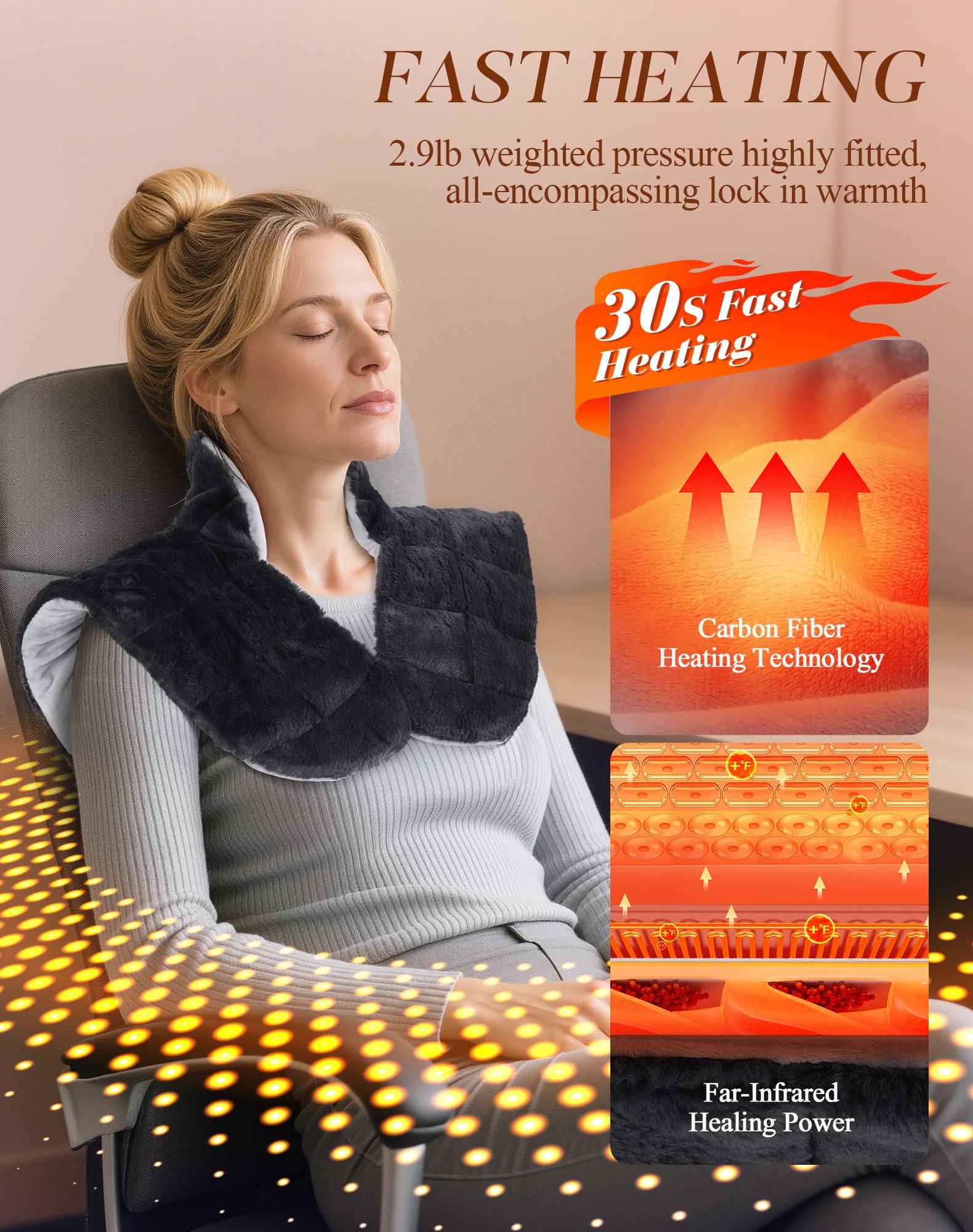 UTK carbon fiber far-infrared tech delivering deep warmth through fabric