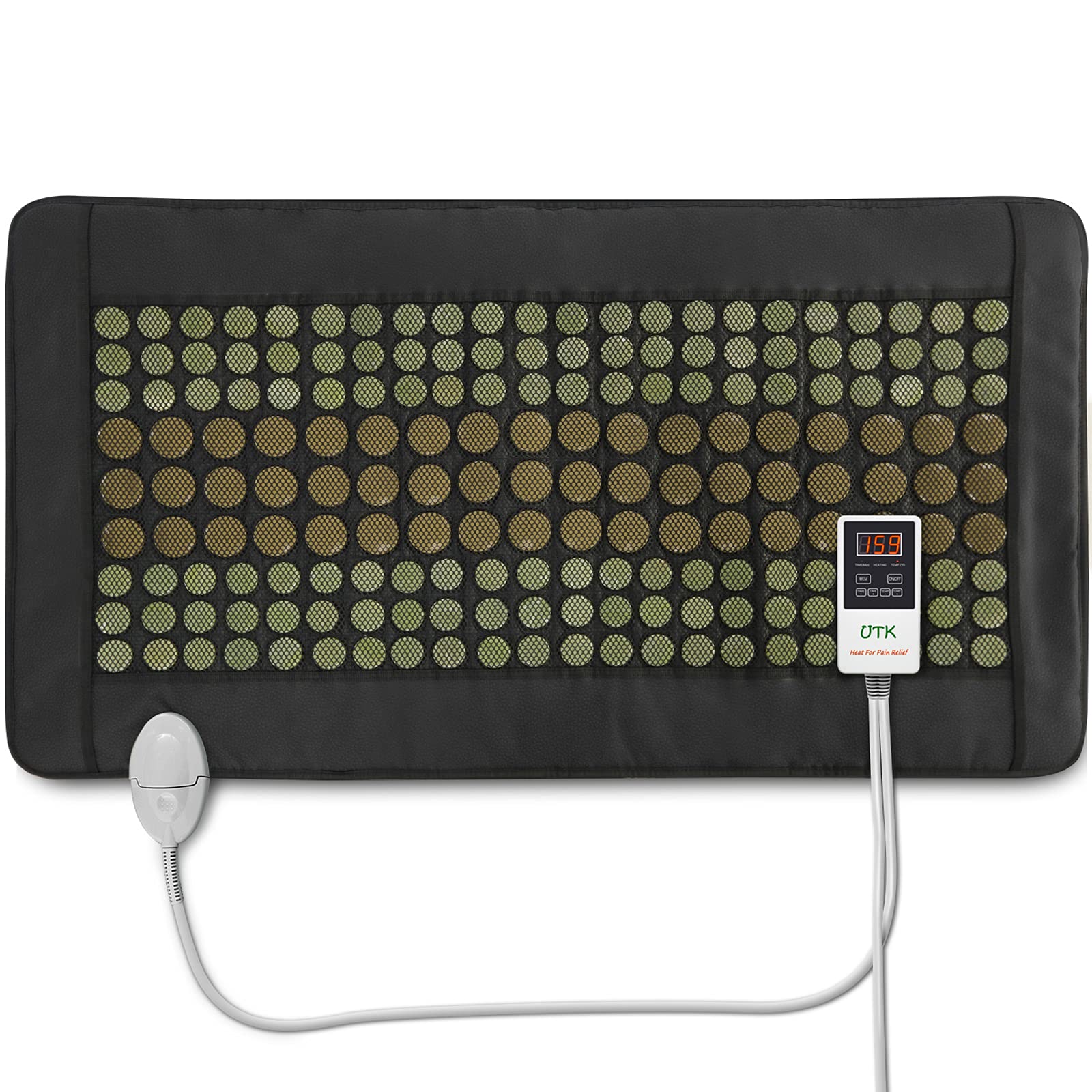 UTK Far Infrared Heating Pad covers back for full-back warmth and comfort.
