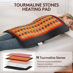 UTK heating pad used on a sofa for relaxing warmth and better sleep.