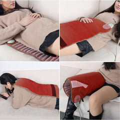 UTK in use scene on bed with user enjoying warm relief