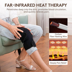UTK knee pad showing three heat settings and timer options for comfort.