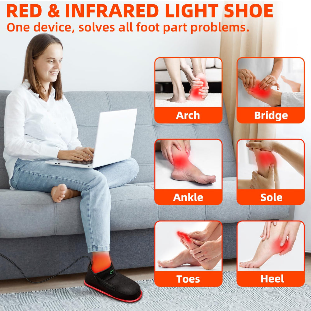 UTK red light therapy shoe irradiance modes with three standard options