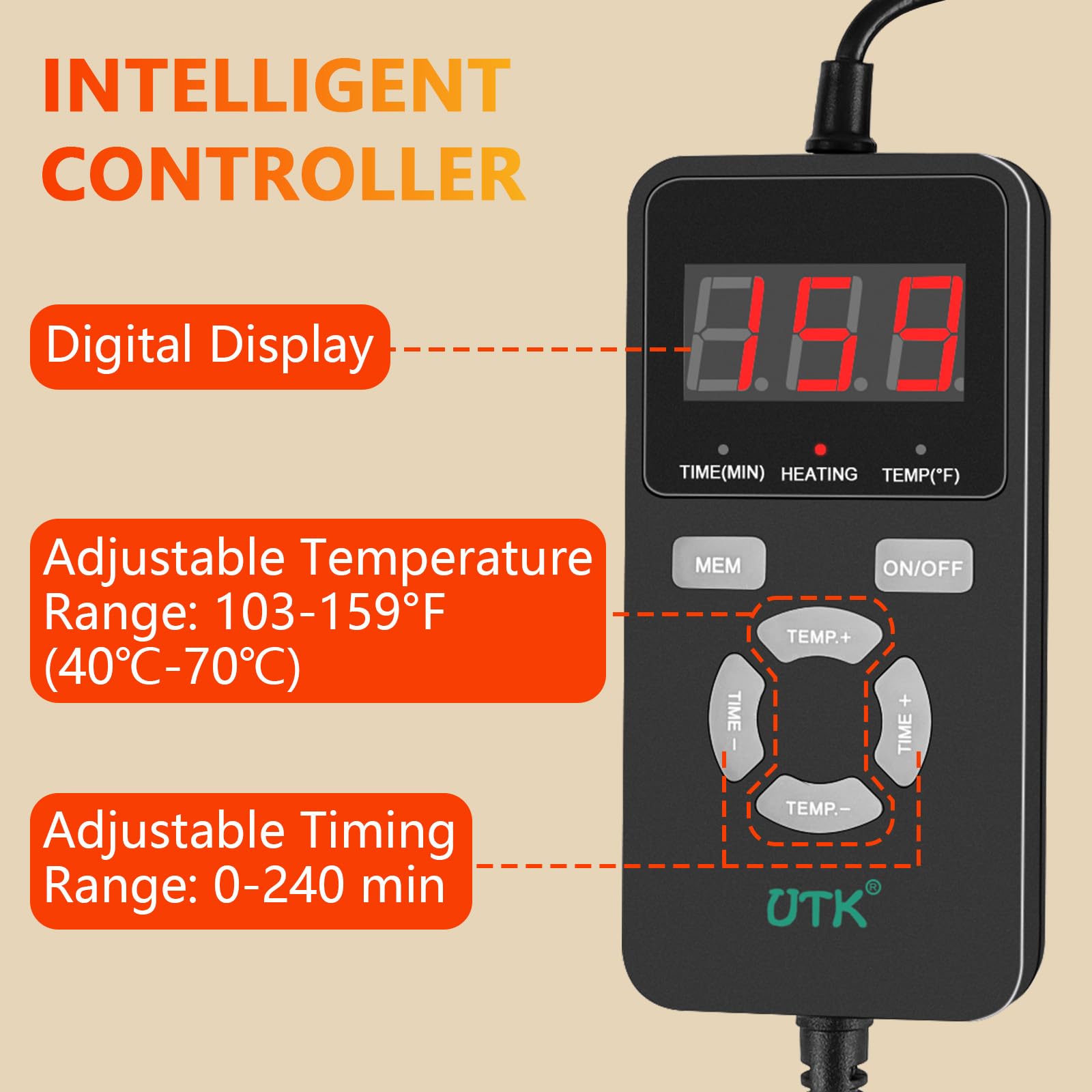 UTK heated shoulder straps offer two adjustable bands for a secure, personalized fit.