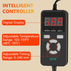 UTK heated shoulder straps offer two adjustable bands for a secure, personalized fit.