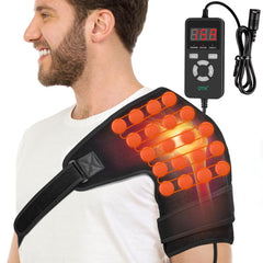 UTK shoulder heating pad demonstrates far infrared therapy for soothing warmth and improved circulation.