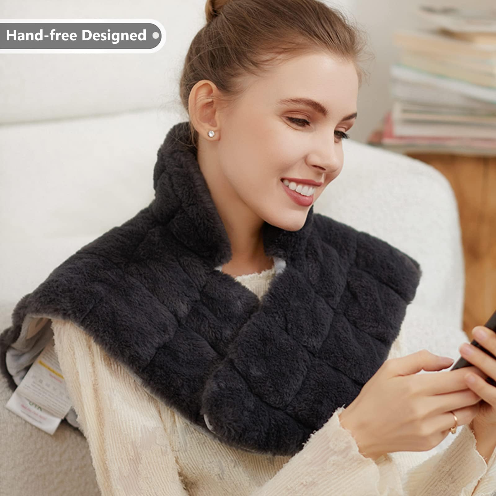 UTK heating pad with fast heat targets upper back for quick comfort