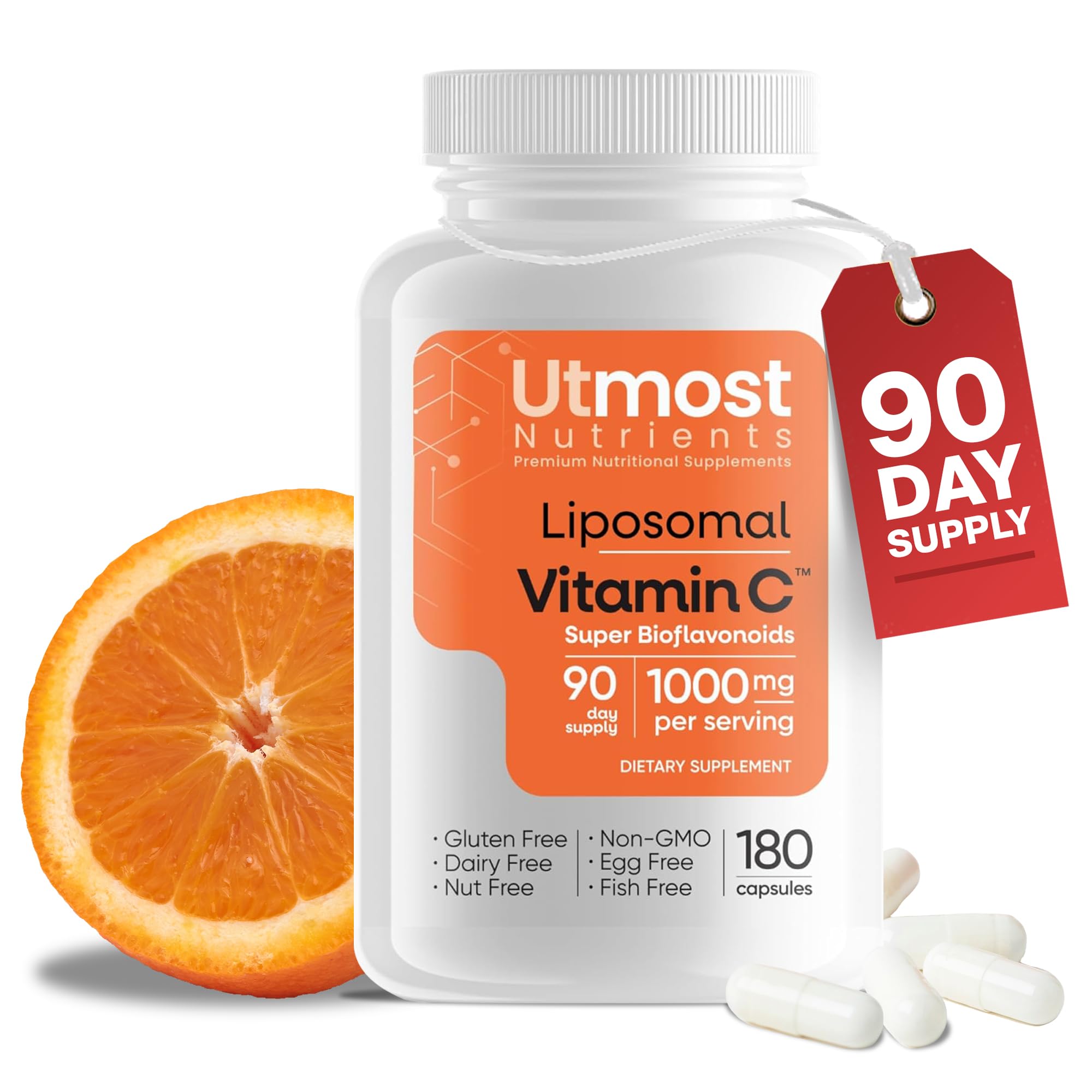 Utmost Nutrients Liposomal Vitamin C bottle for daily immune support.