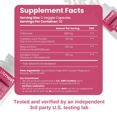 Utmost Nutrients Urinary Defense ingredients label highlights key components