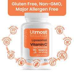 Utmost Nutrients U.S. made badge and third-party testing seal.